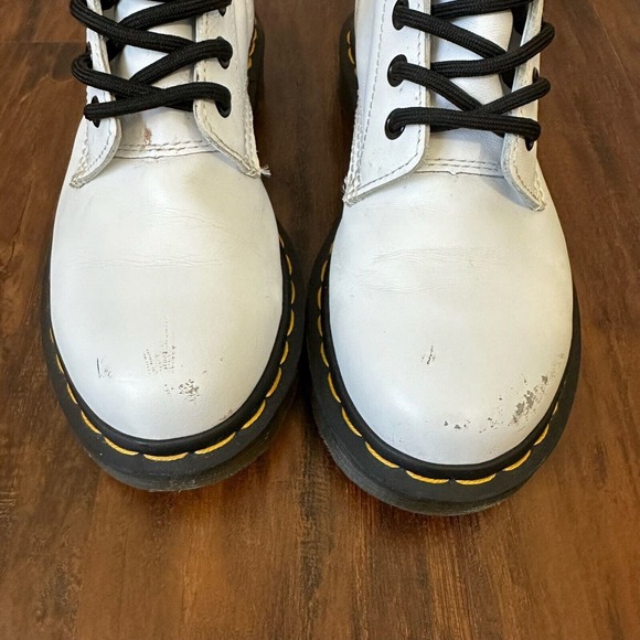 DR. MARTENS Womens 1460 8-Eye Leather Boot in White - Picture 3 of 11